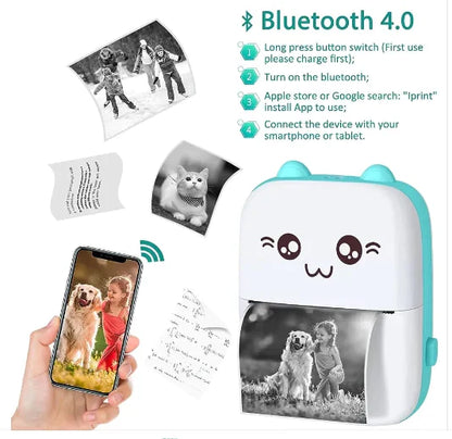 Mini Portable Bluetooth Pocket Thermal Printer With Therming Paper - My Store